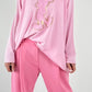 Oversized shirt with large sewn-on patch model "Jenna" - baby pink