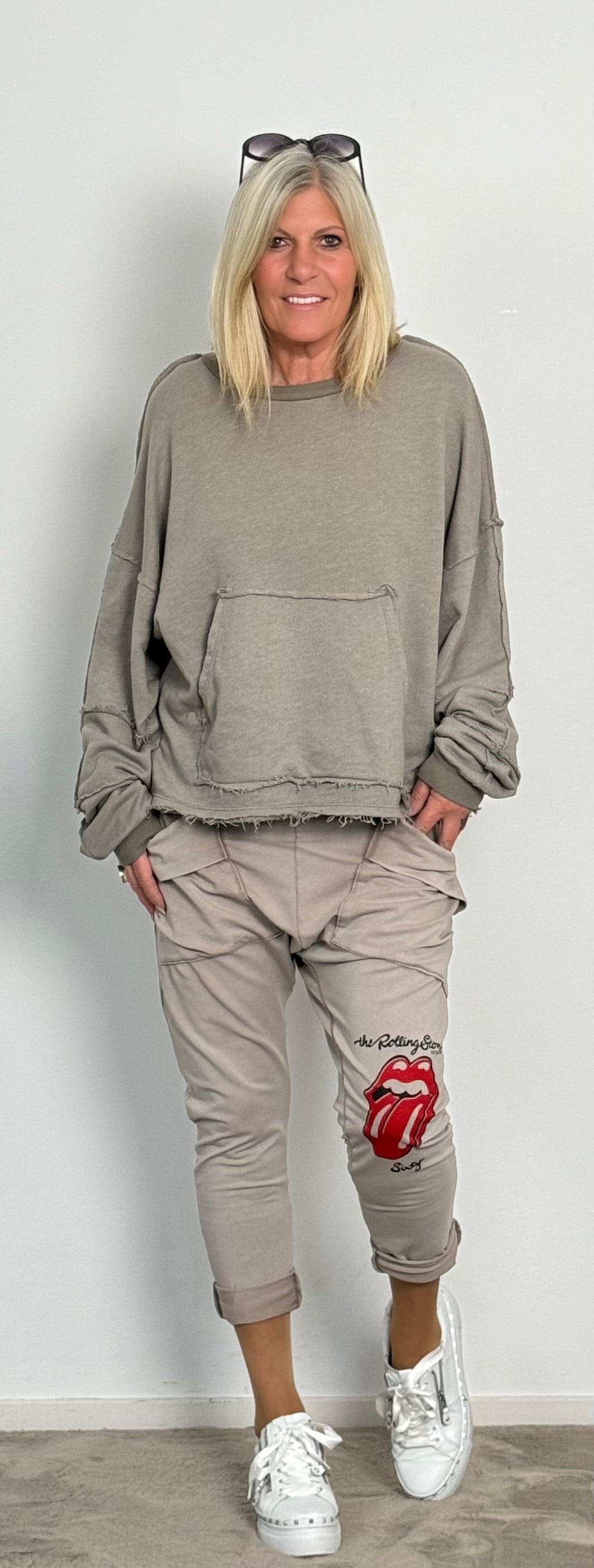 Sweatshirt Baggy Pants "Luna" - beige