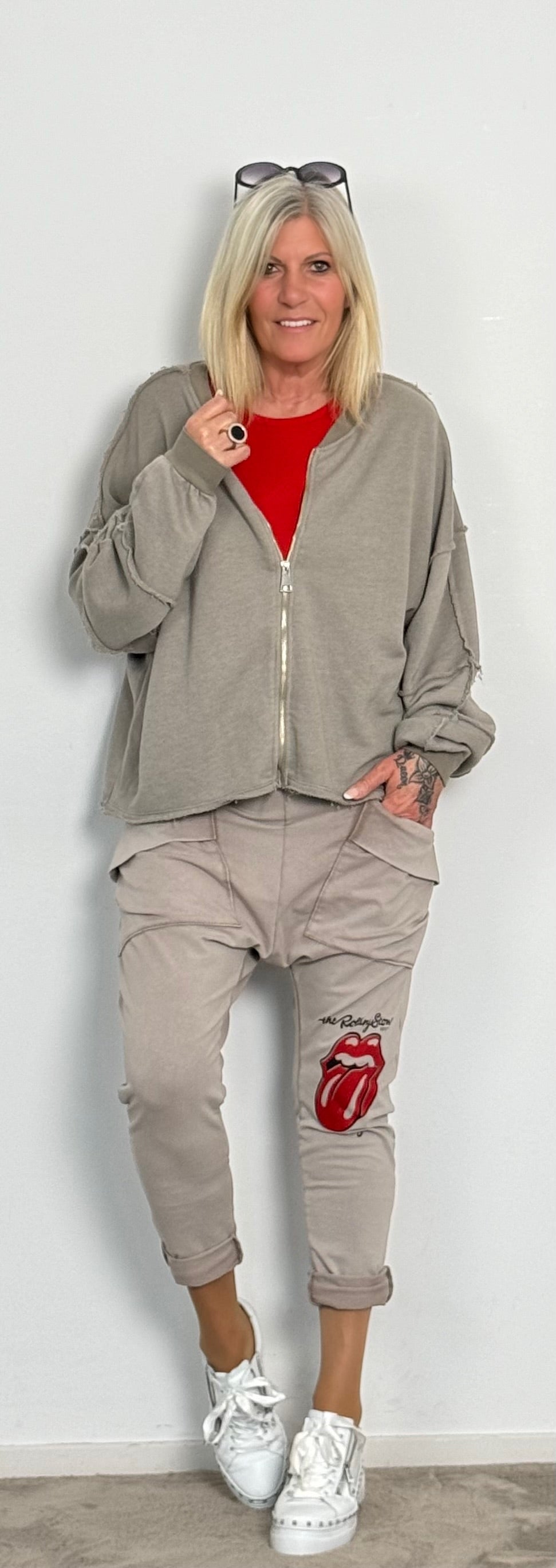 Sweatshirt Baggy Hose "Luna" - beige