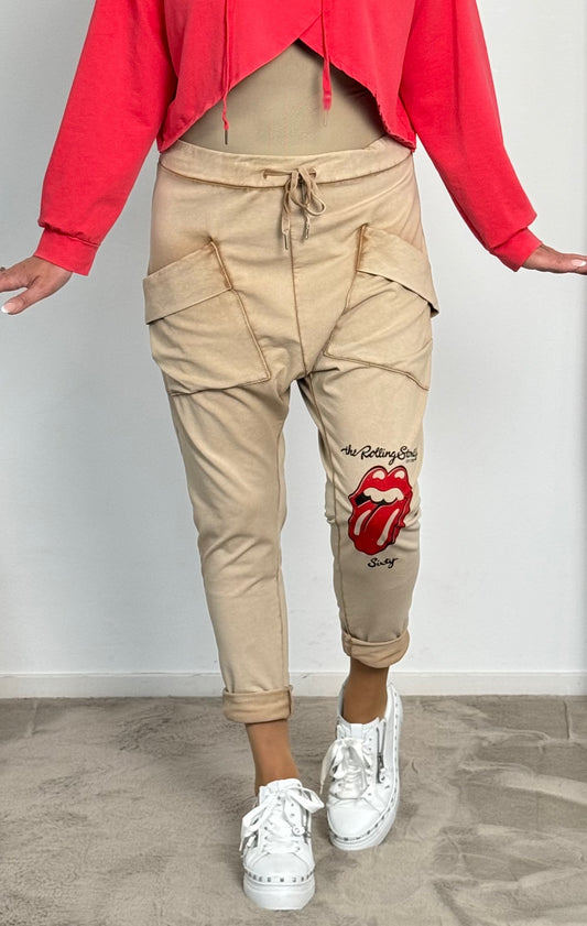 Sweatshirt Baggy Hose "Luna" - light camel