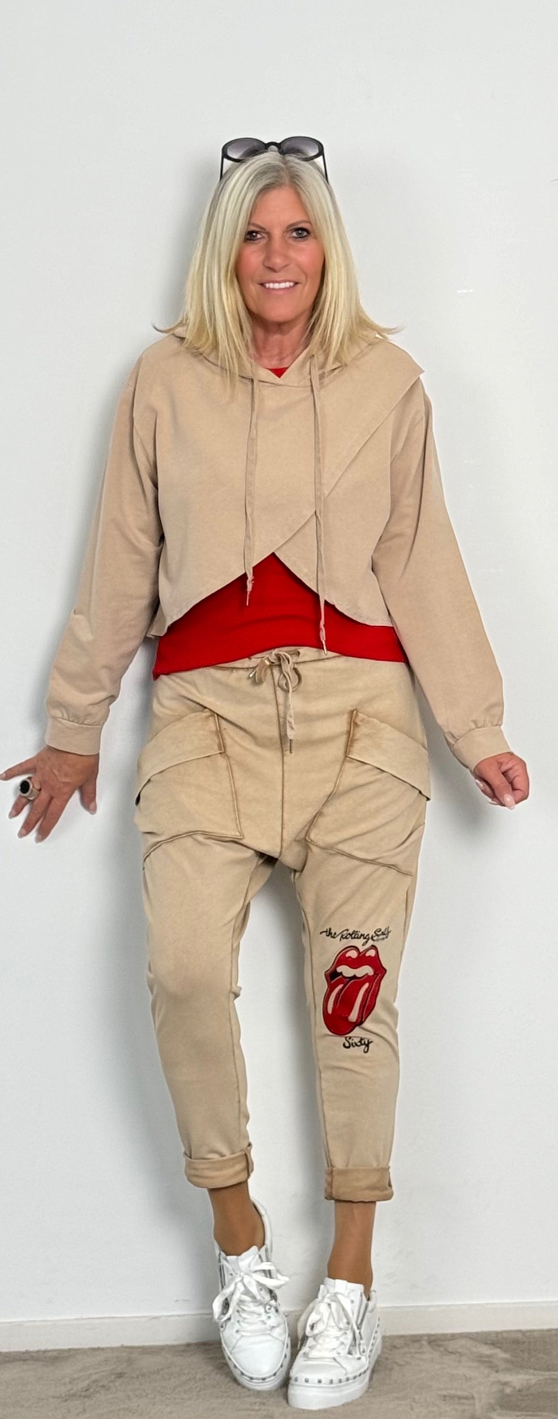 Sweatshirt Baggy Pants "Luna" - licht camel