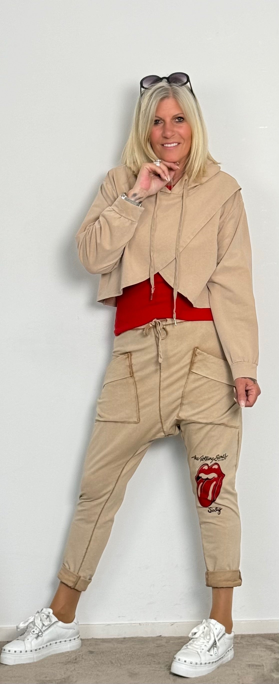 Sweatshirt Baggy Hose "Luna" - light camel