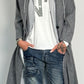 Coat with sweatshirt insert "Kim" - grey