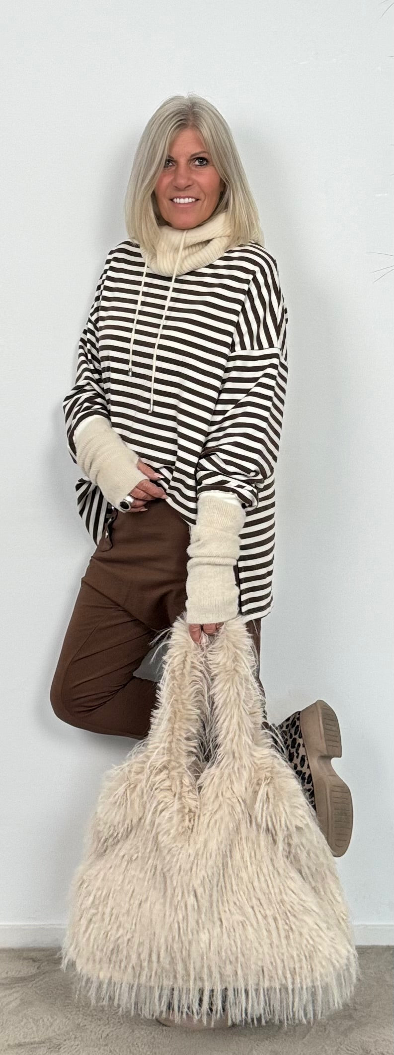 Sweatshirt "Stripes" - chocolade