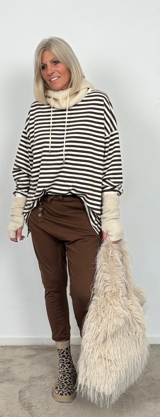 Sweatshirt "Stripes" - chocolade