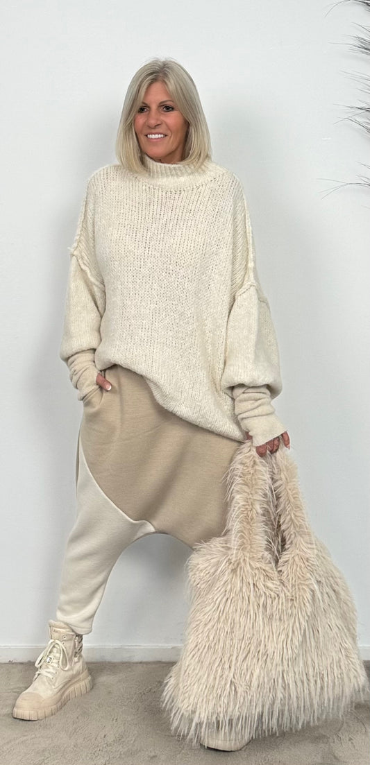 Oversized Pullover "Mata" - beige