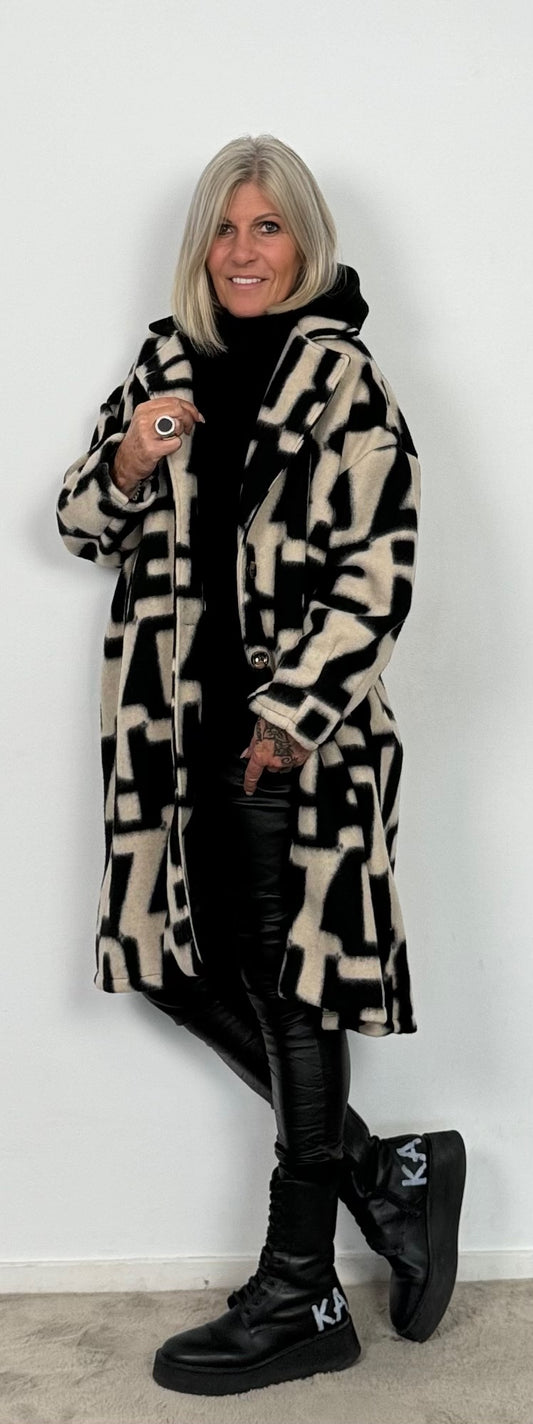 coat "Xuna" - beige-black