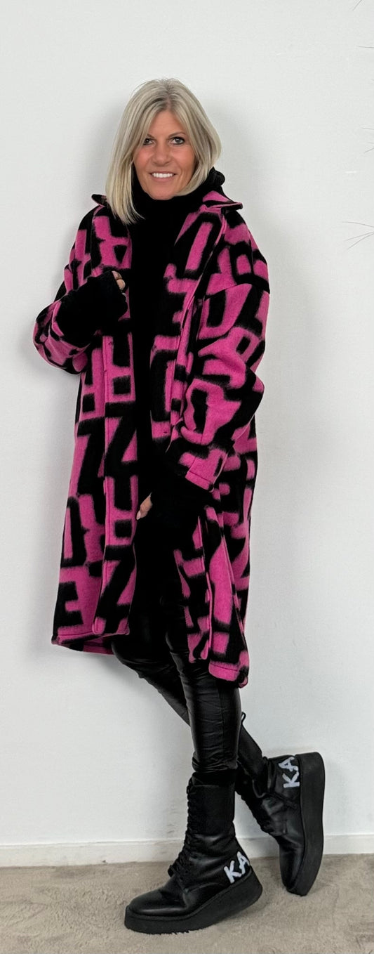 coat "Xuna" - pink-black