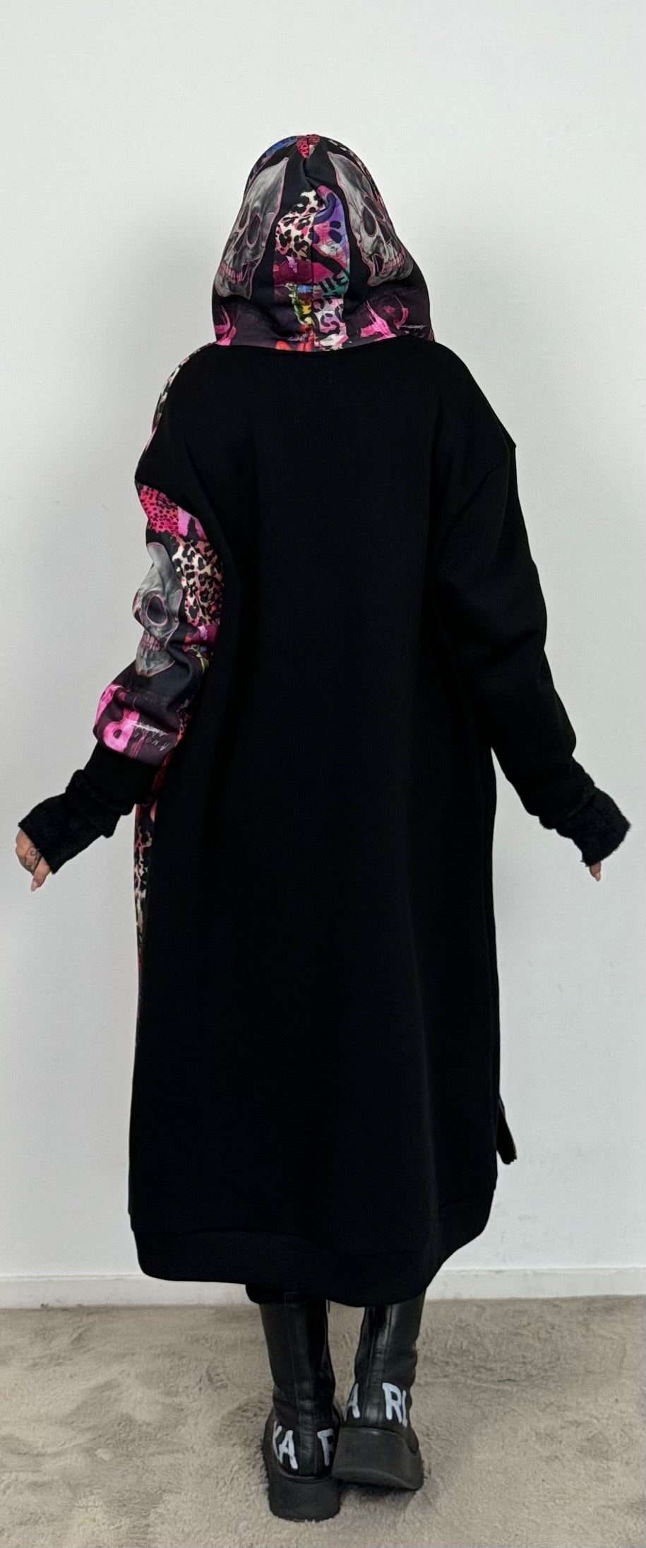 Coat "Overlay" - black-multicolored