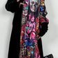 Coat "Overlay" - black-multicolored