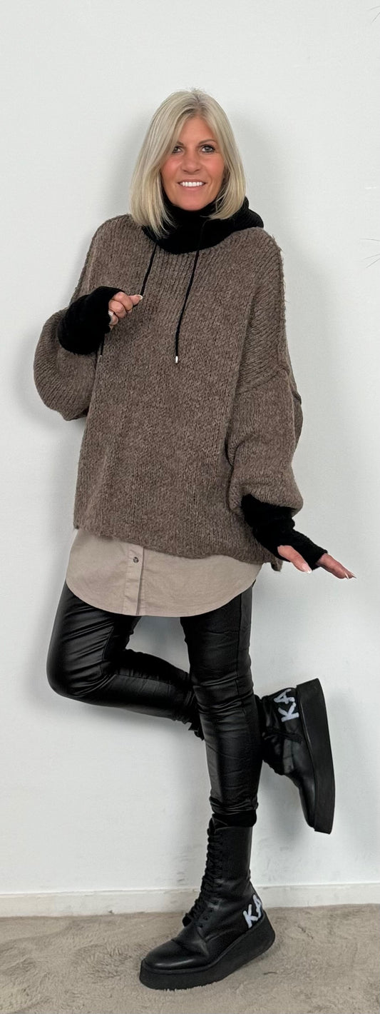 Oversized sweater "Mata" - chocolate