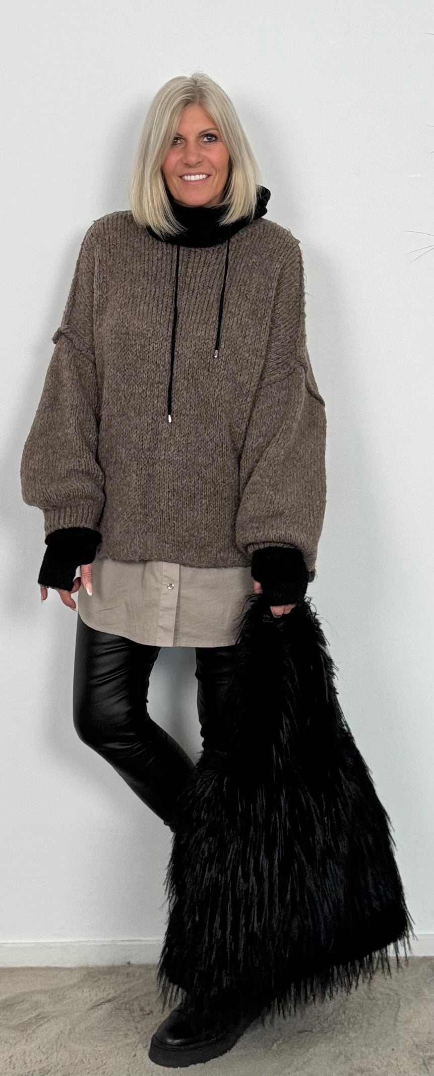 Oversized Pullover "Mata" - schoko