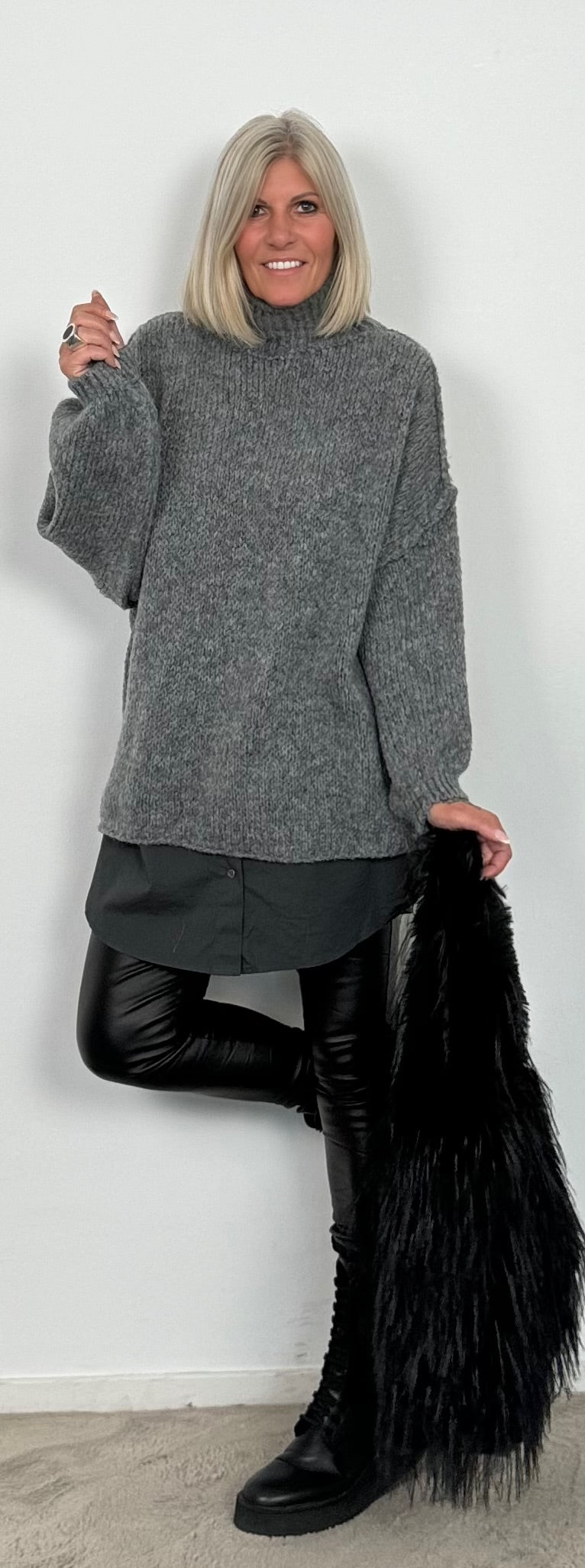 Oversized sweater "Mata" - gray