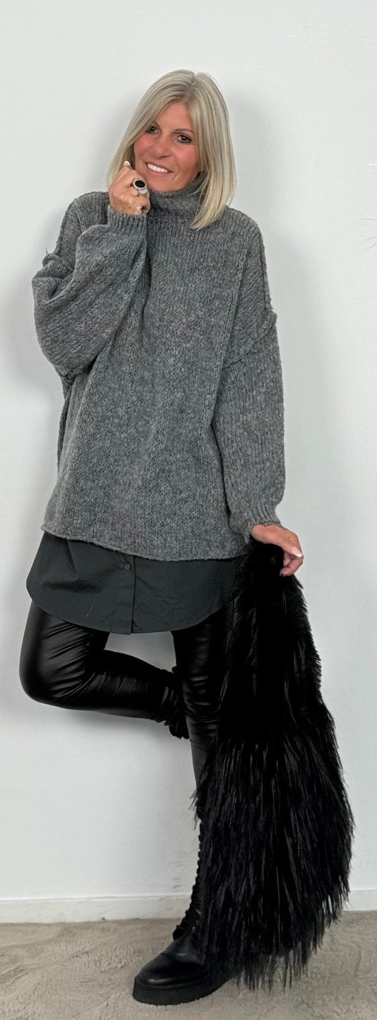 Oversized Pullover "Mata" - grau