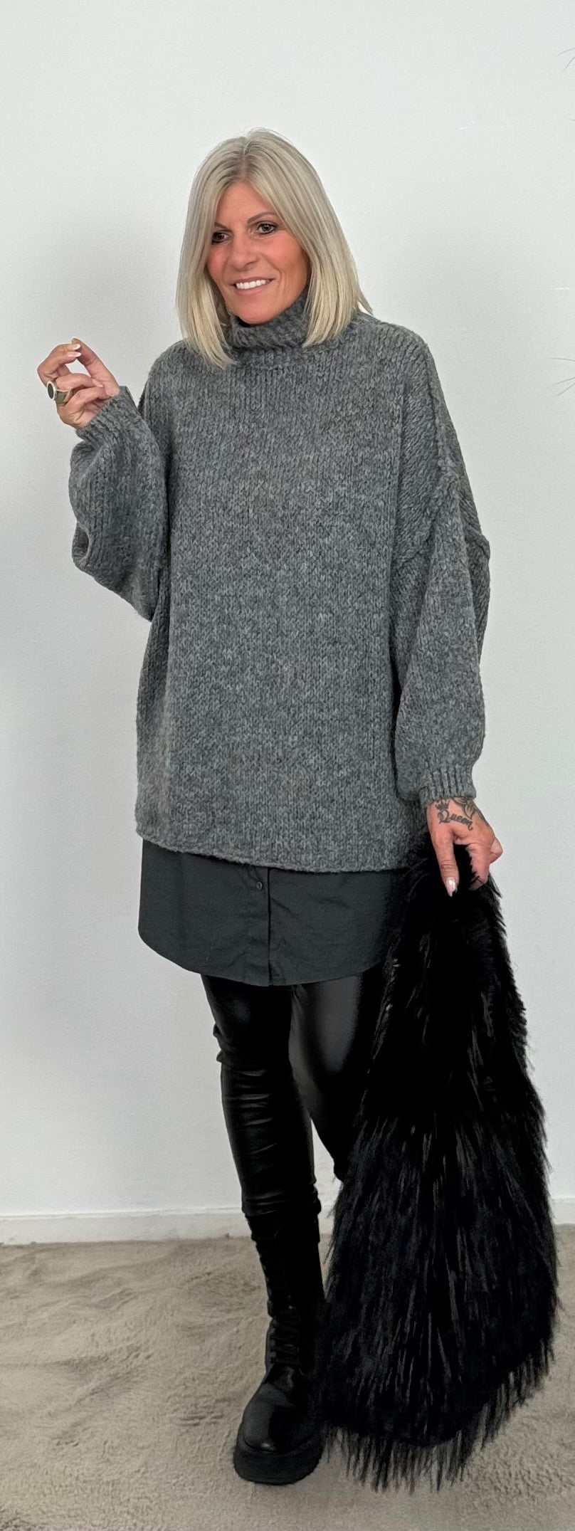 Oversized sweater "Mata" - gray