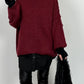 Oversized sweater "Mata" - burgundy