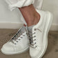 Sneakers met glitterveter en label "Mana" - wit