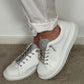 Sneakers met glitterveter en label "Mana" - wit