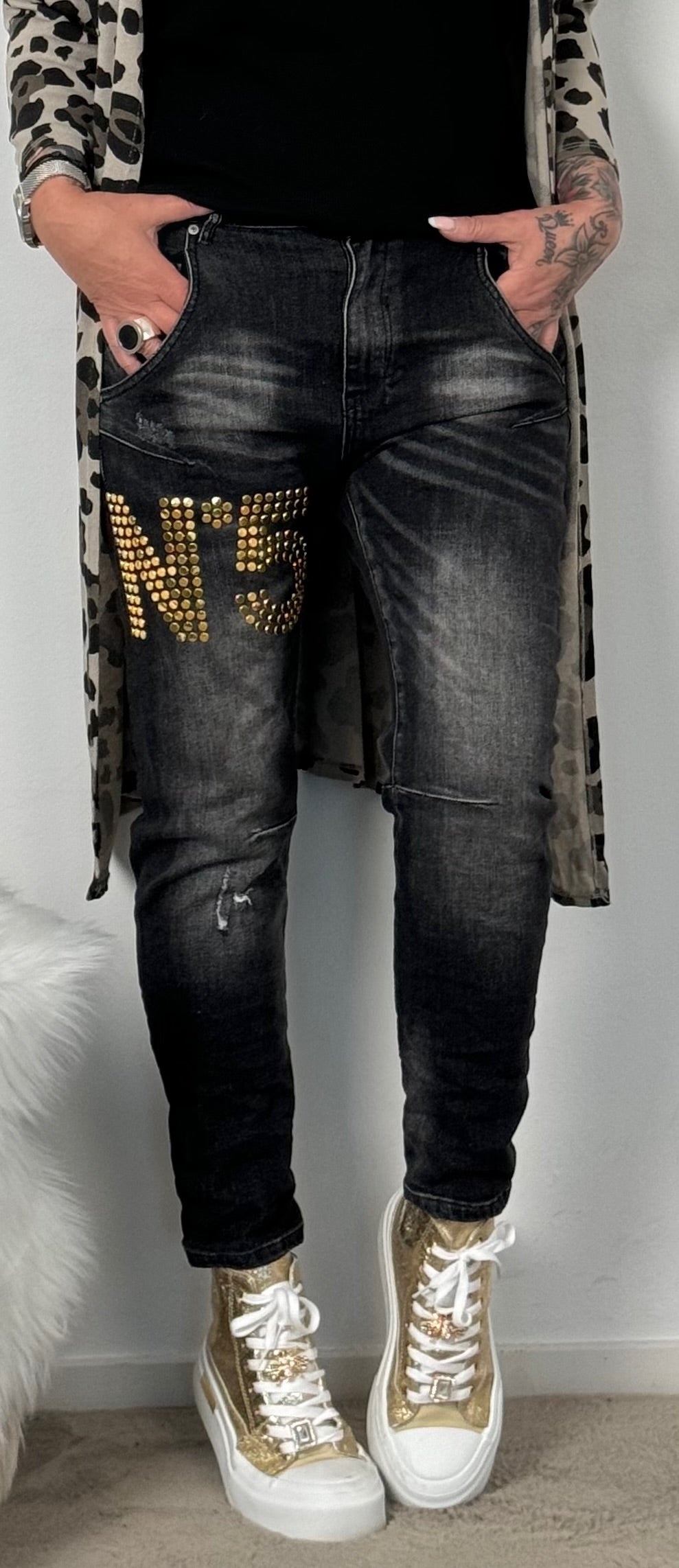 Jeans "N*5" - zwart-gebruikt