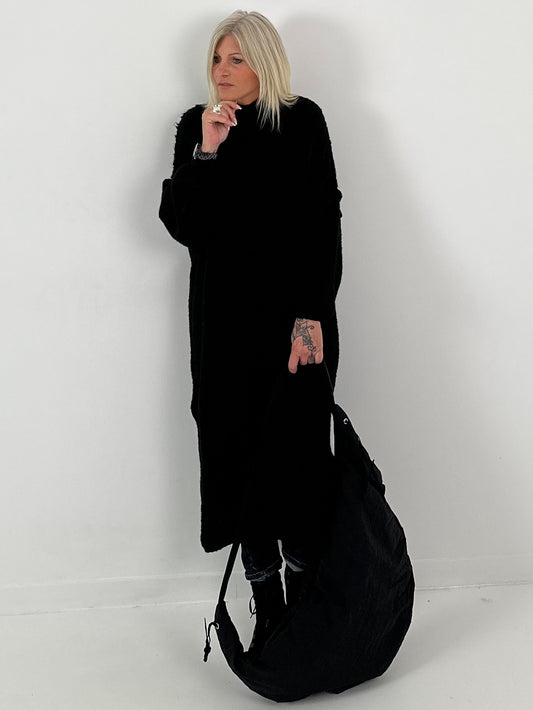 2. Wahl Long Pullover Modell "The Cocoon" - schwarz