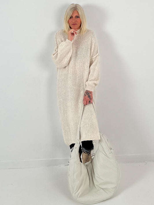 Long sweater model "The Cocoon" - beige
