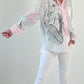 Bluse Modell "Fay" - weiss-grau-rosa (lieferbar ca. ab 18.01.25)