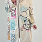 Washed leather coat model "Dog" - beige-multicolored