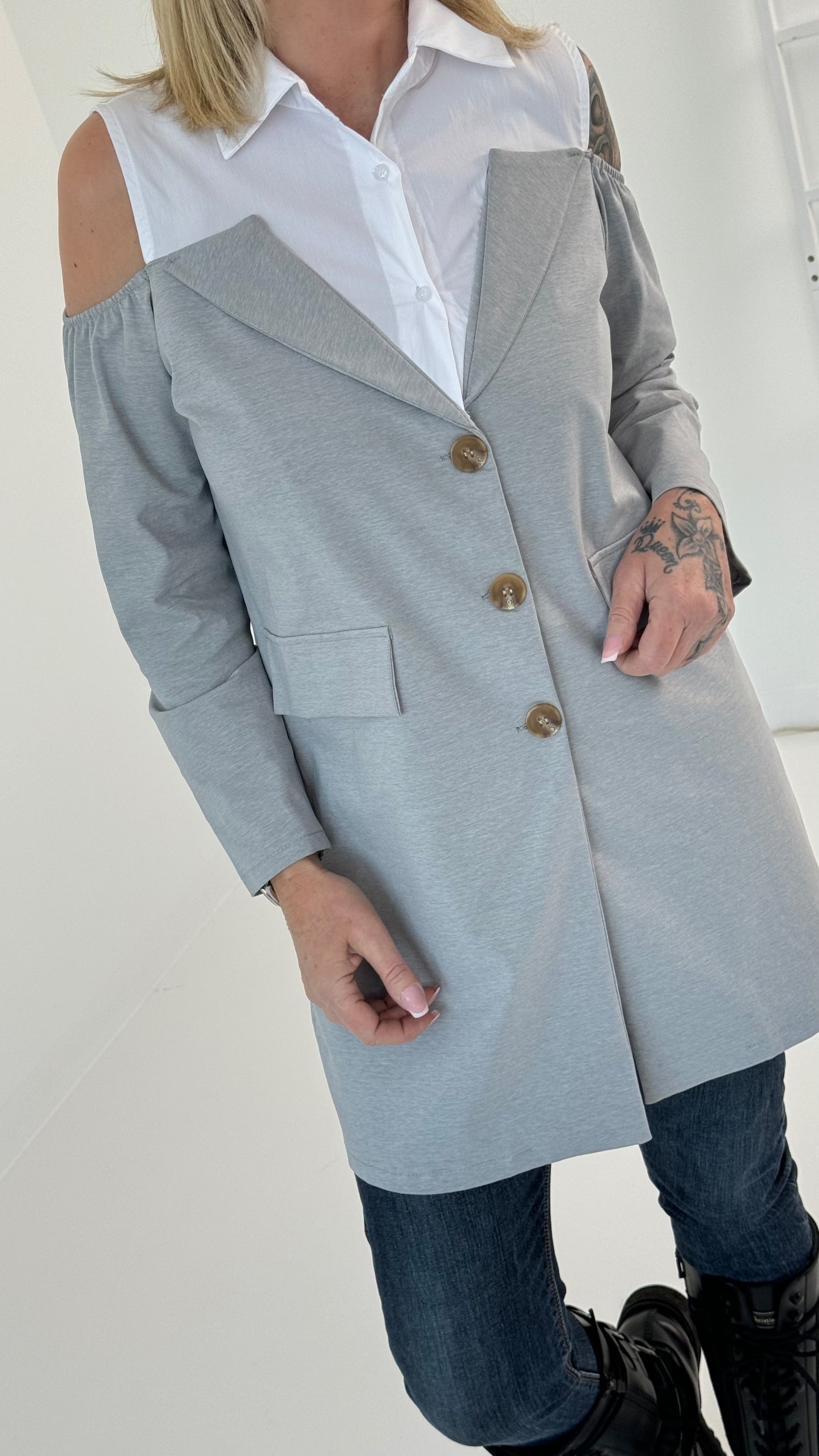 Gehrock/Long Blazer Modell "Vanity" - grau