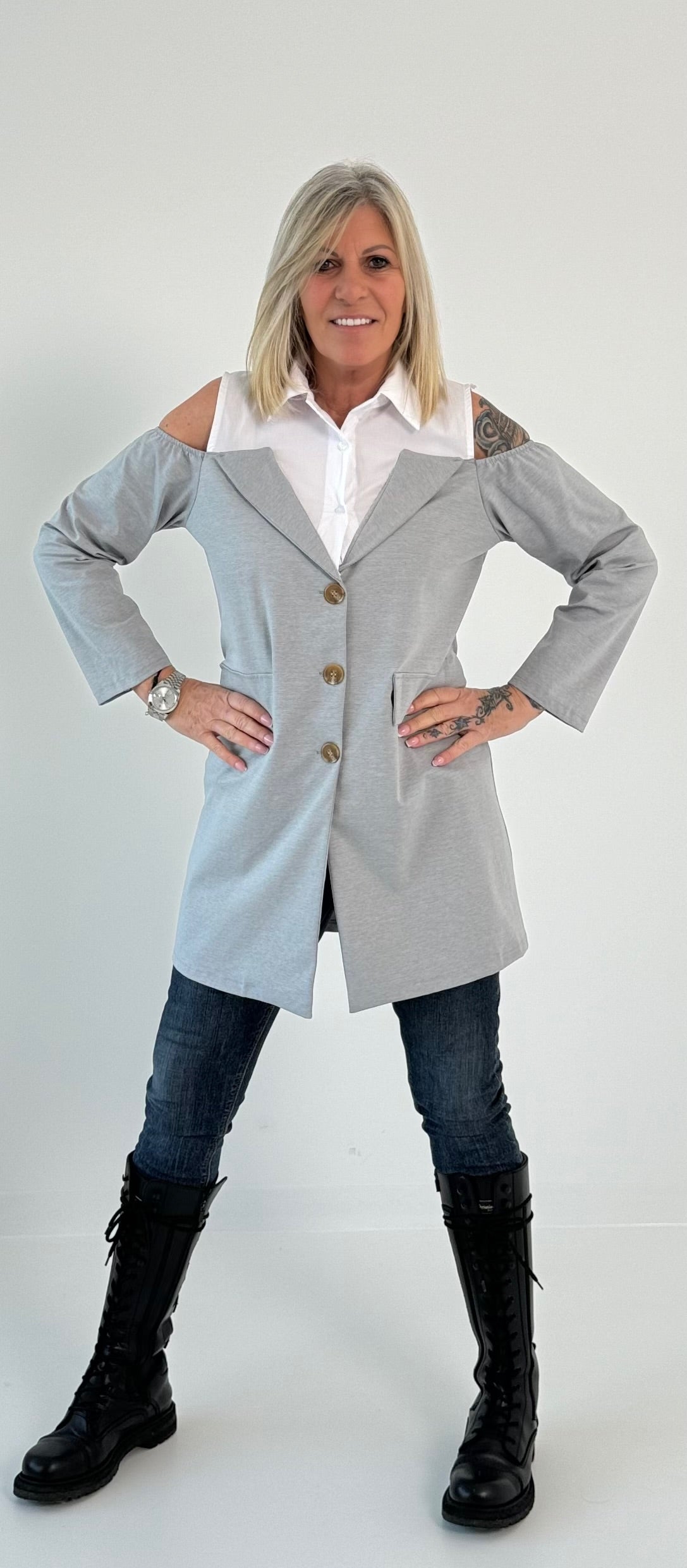 Gehrock/Long Blazer Modell "Vanity" - grau