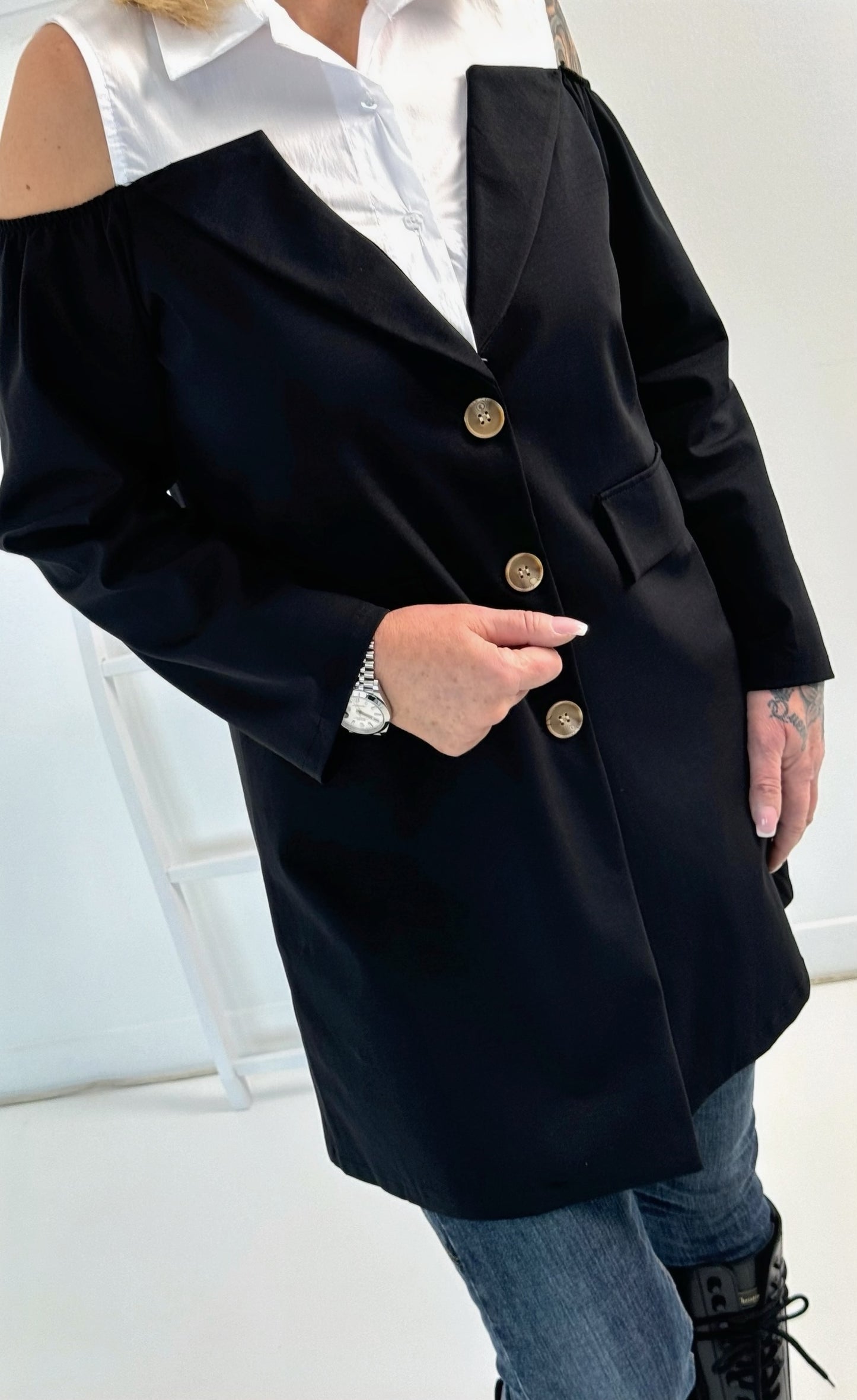 Frock coat/long blazer model "Vanity" - black