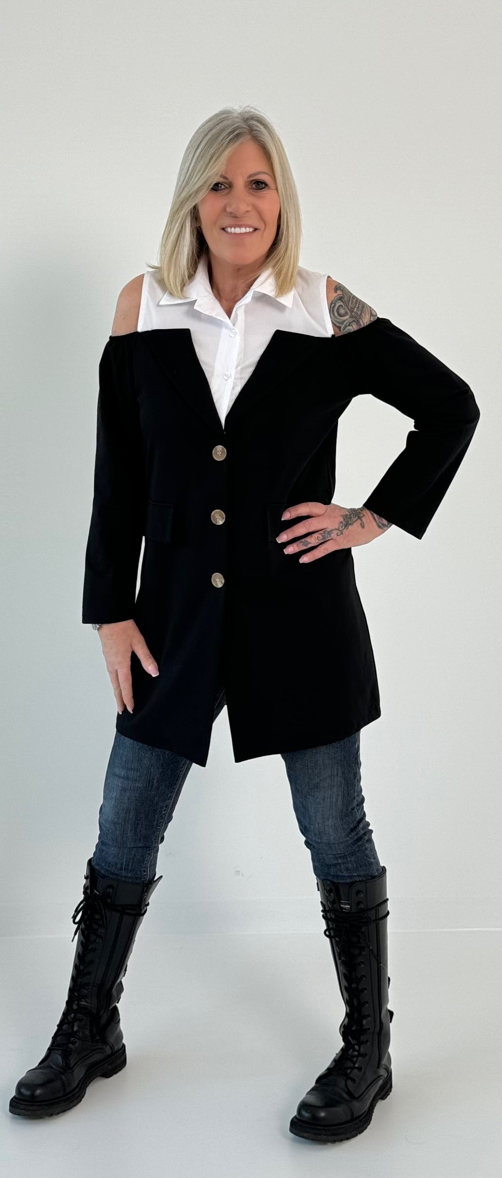 Frock coat/long blazer model "Vanity" - black