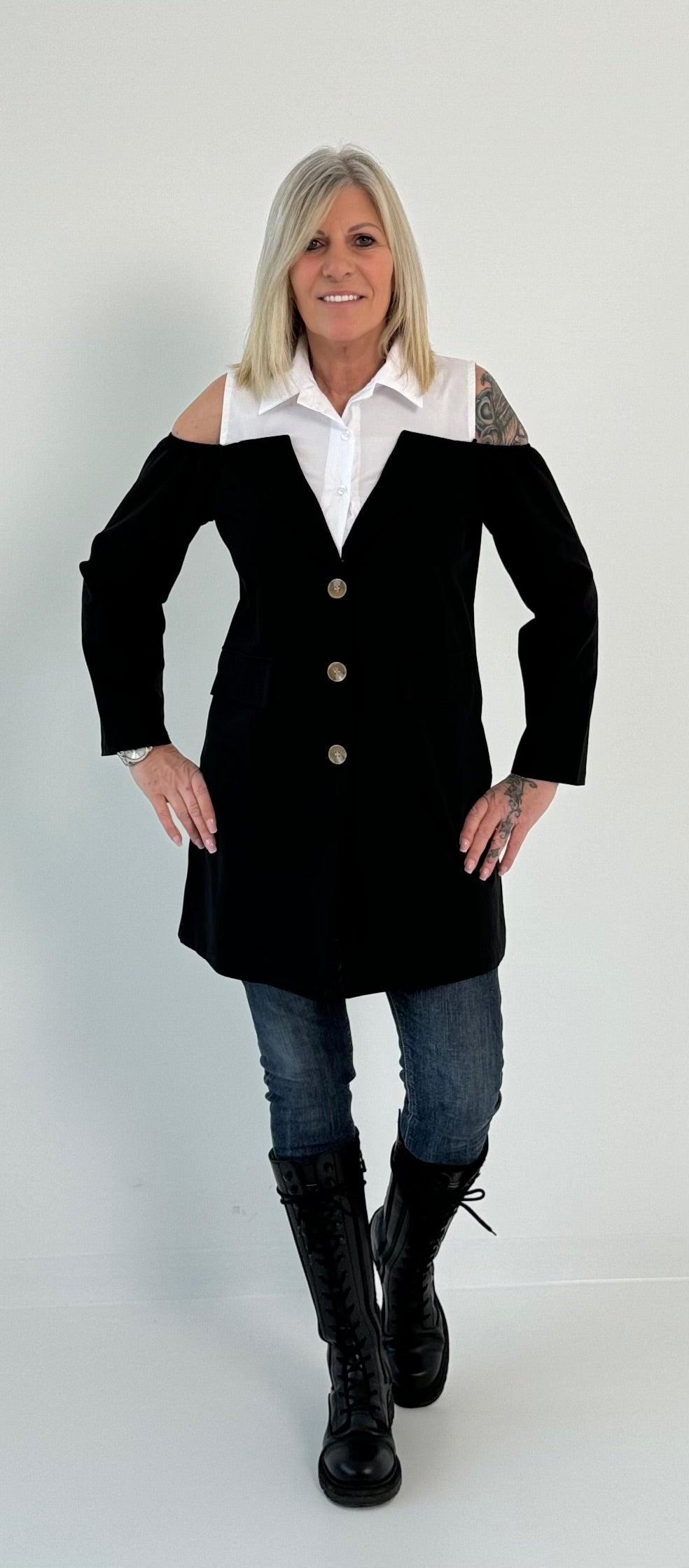 Frock coat/long blazer model "Vanity" - black