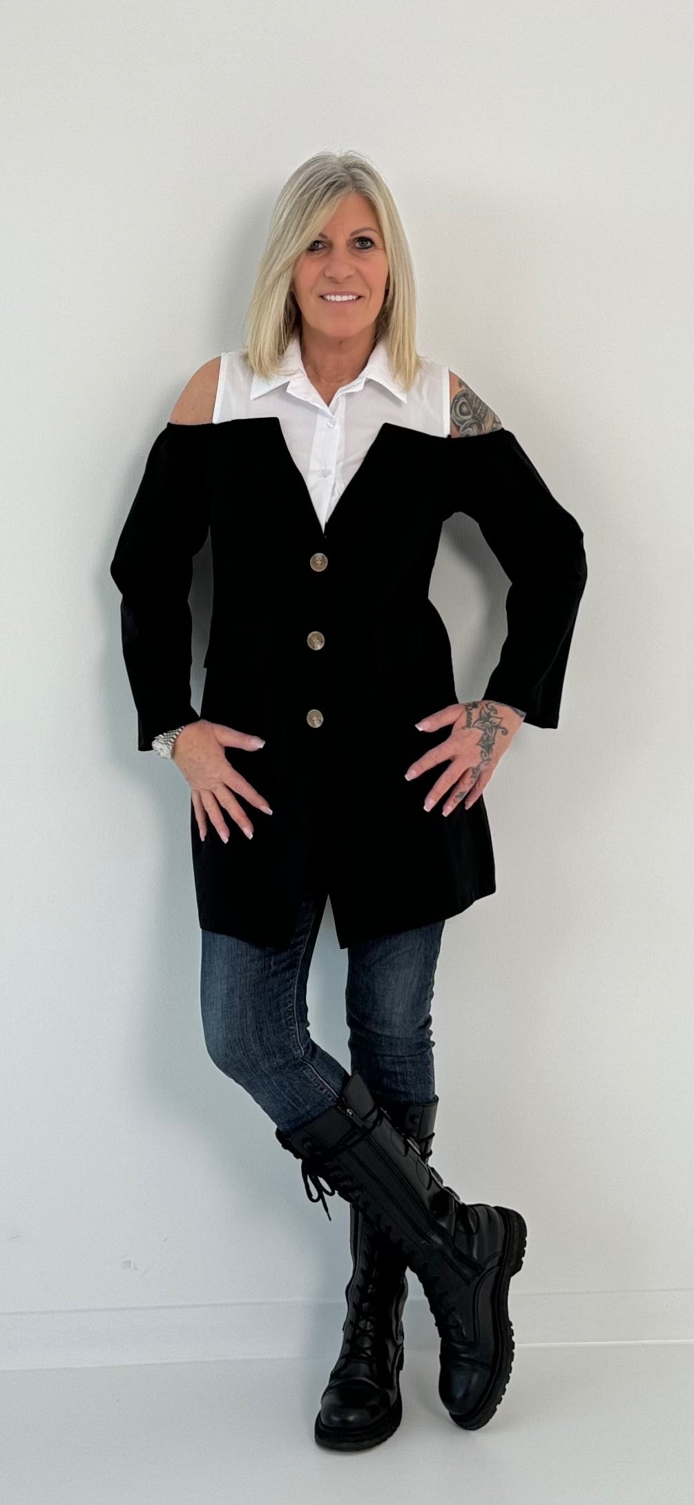 Frock coat/long blazer model "Vanity" - black