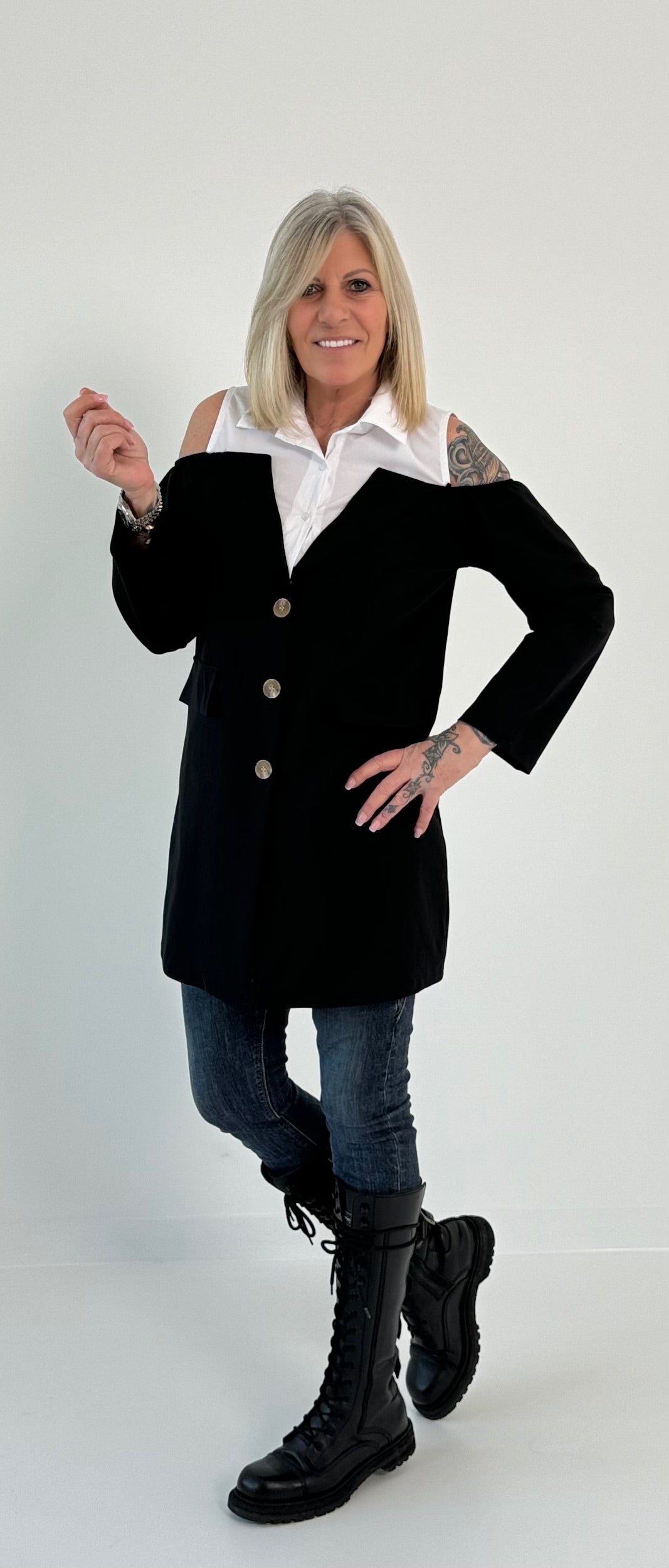 Frock coat/long blazer model "Vanity" - black