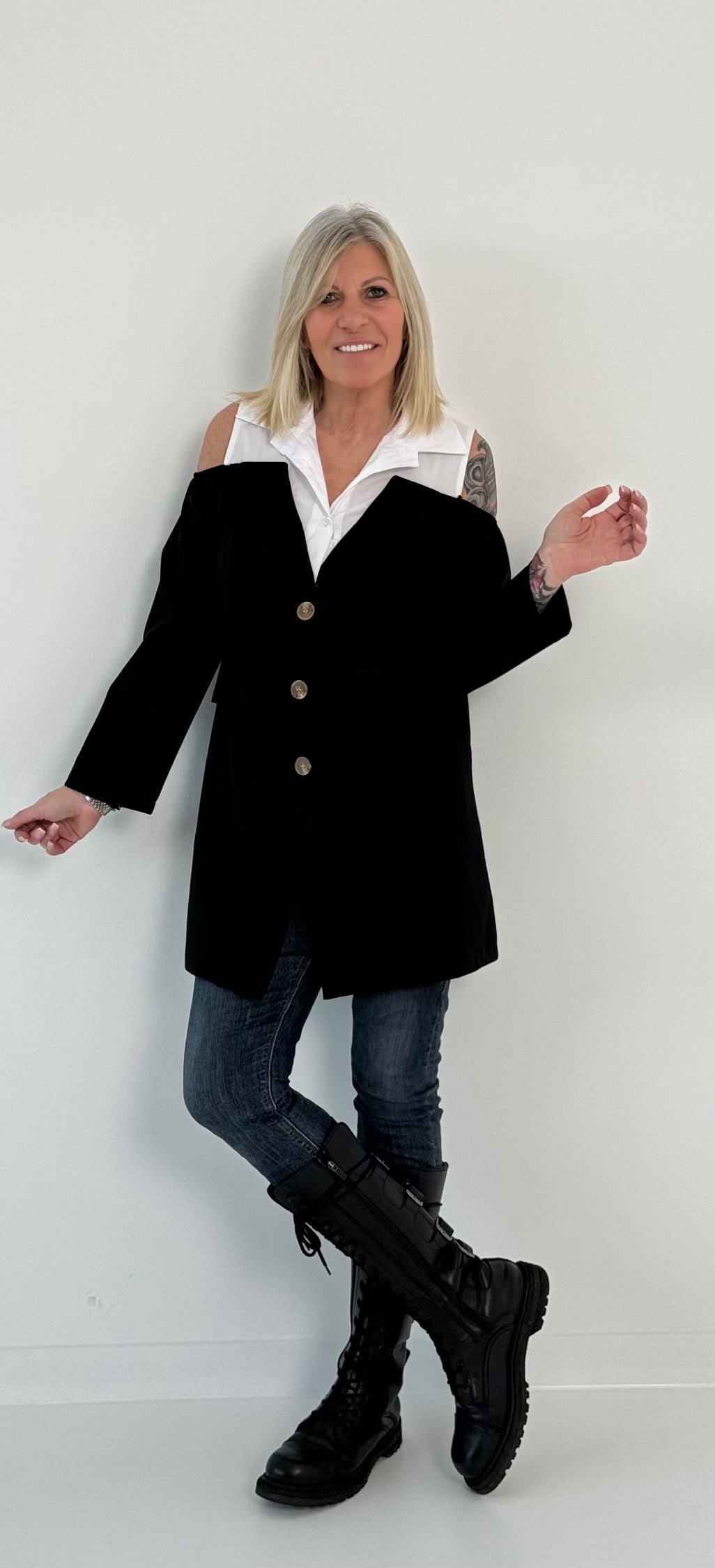 Frock coat/long blazer model "Vanity" - black