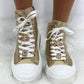 Hoge sneakers met verwijderbare decoratieve elementen "Taylor" - goud