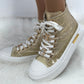 Hoge sneakers met verwijderbare decoratieve elementen "Taylor" - goud