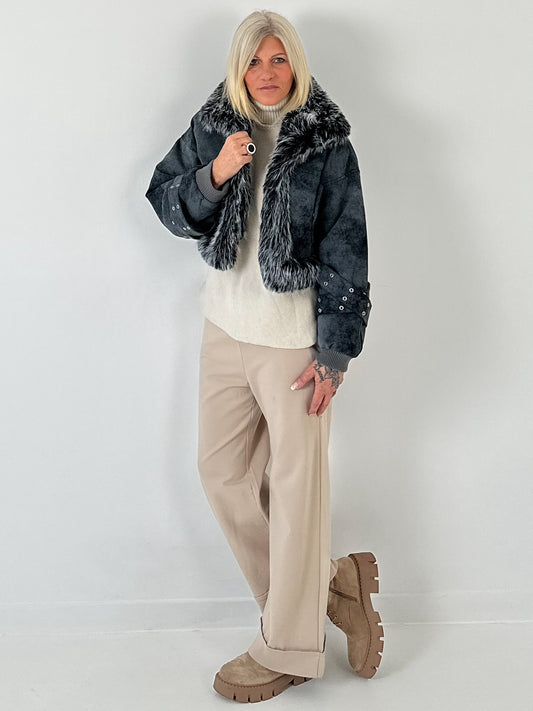 Kort jasje model "Winter Rebel" - antraciet