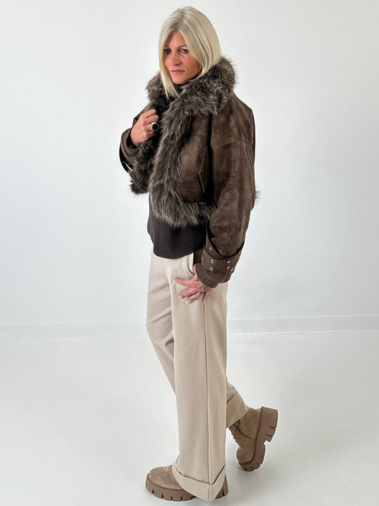 Short jacket model "Winter Rebel" - chocolate