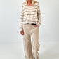 Striped shirt model "Striped Vibe" - beige-striped