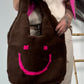 Plush bag "Smile" - chocolate pink