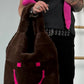 Plush bag "Smile" - chocolate pink