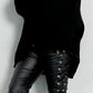 Imitation leather trousers with side lacing "Rebel" - black