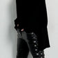 Imitation leather trousers with side lacing "Rebel" - black