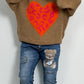 Pullover "Big Leo Heart" - camel