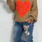 Pullover "Big Leo Heart" - camel