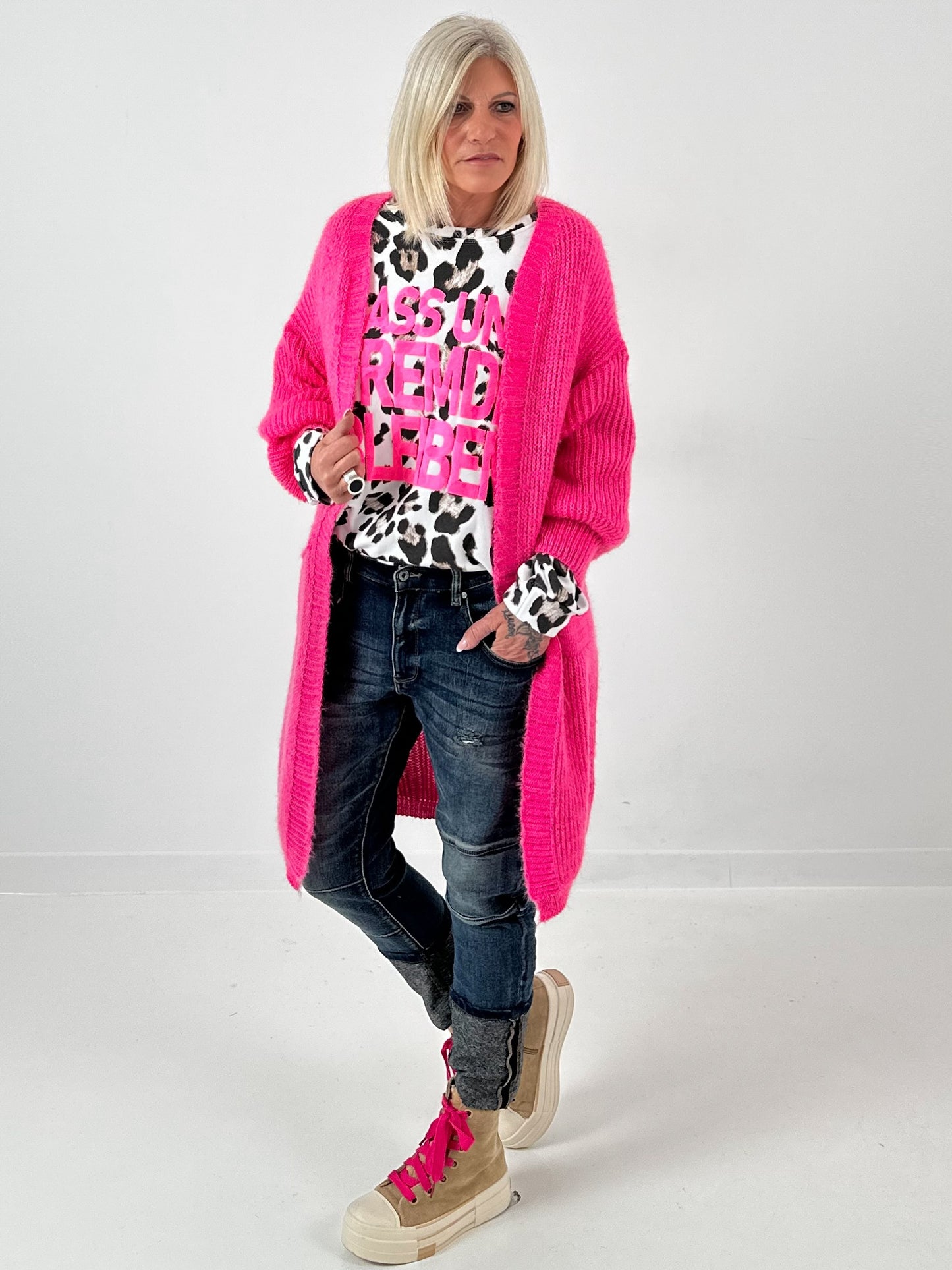 Gebreide jas model "Myra" - roze