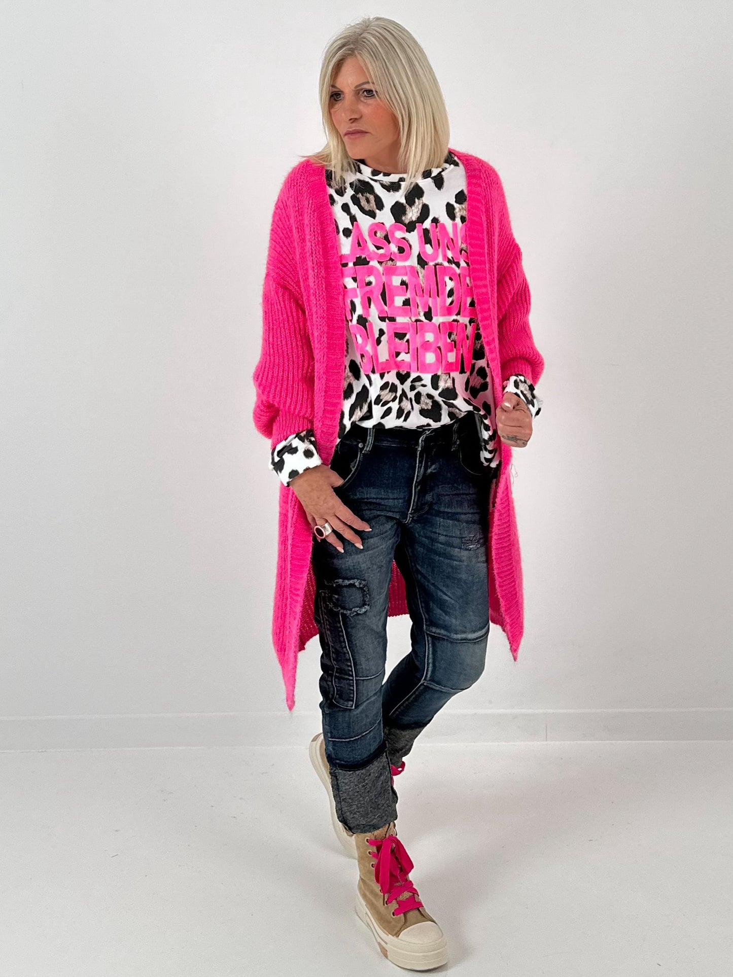 Gebreide jas model "Myra" - roze