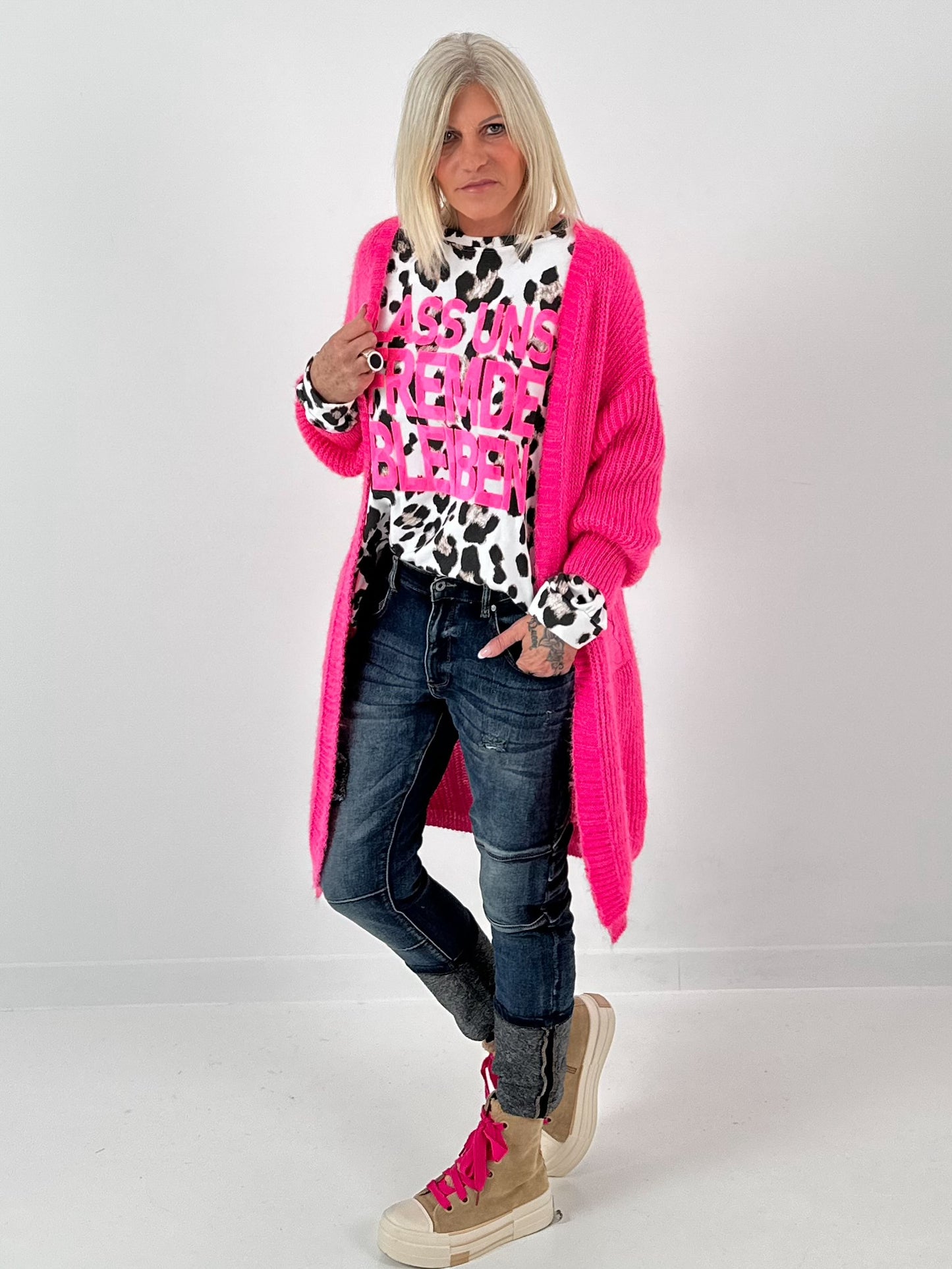 Gebreide jas model "Myra" - roze