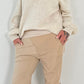 Off shoulder sweater with sophisticated knitted insert model "Viola" - beige